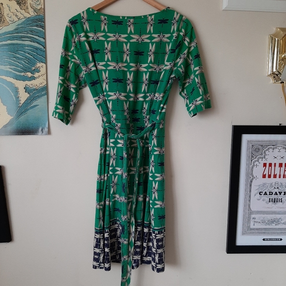 Uttam Boutique Dragonfly Print Wrap Dress - Picture 2 of 3